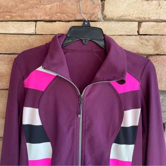 Lululemon maroon purple full zip actuve jacket Women’s 8 EUC - Picture 9 of 14